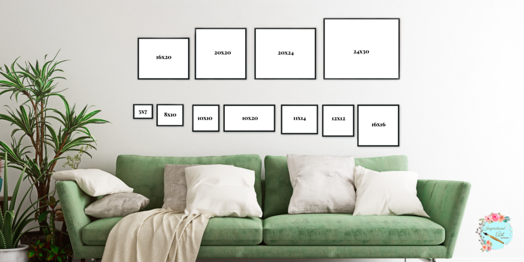 frame sizes in room with couch inspirational art of tamara image