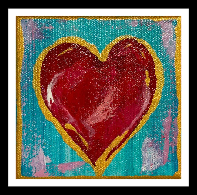 Teal & Red Heart of Gold image