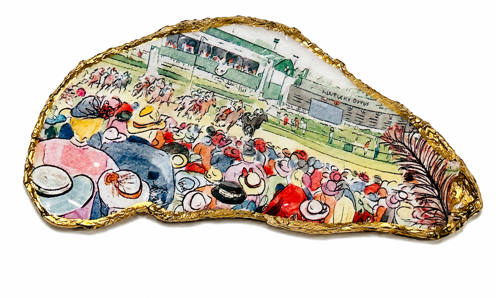 Kentucky Derby Oyster Shell Art