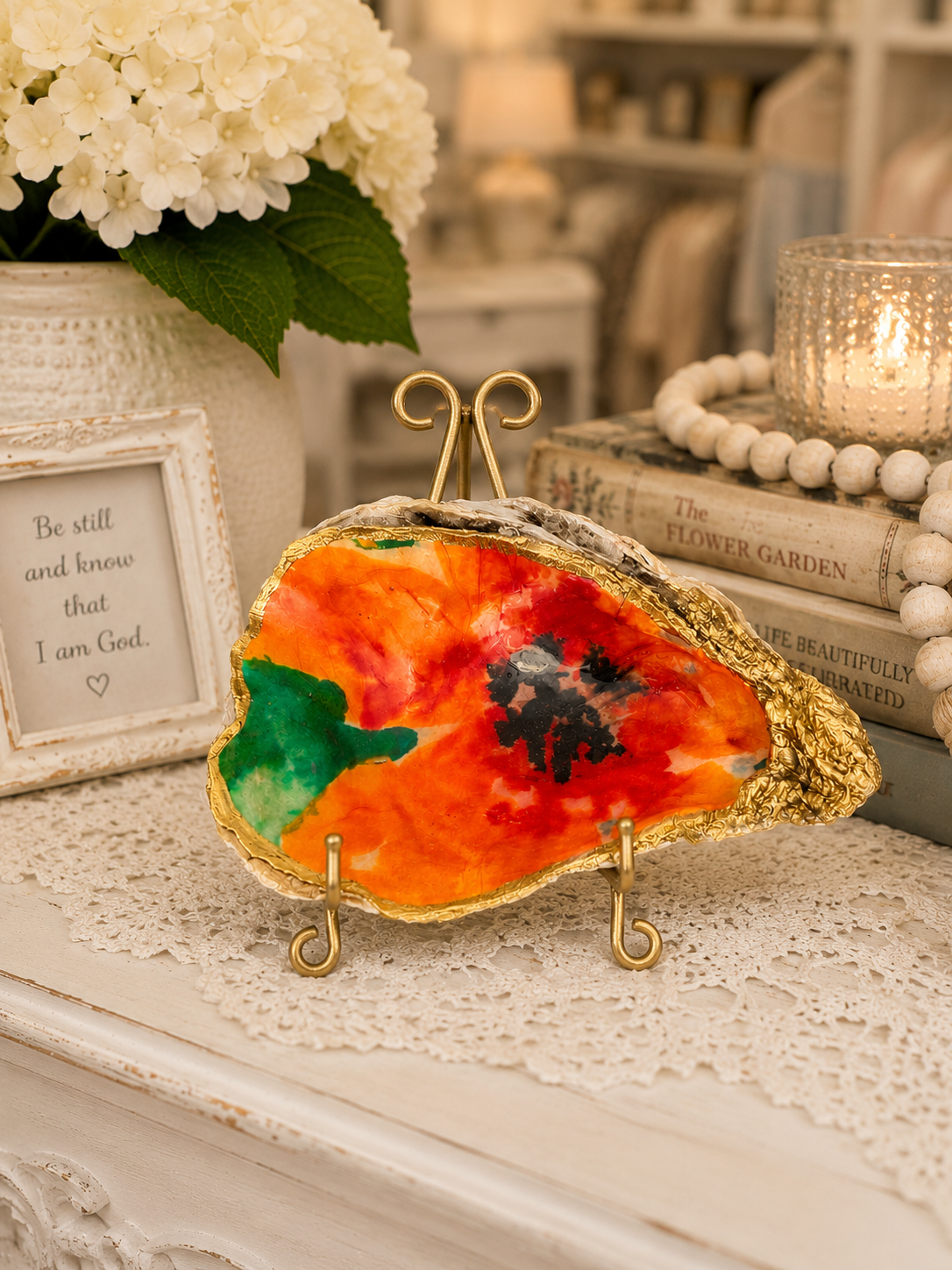 Floral shell art