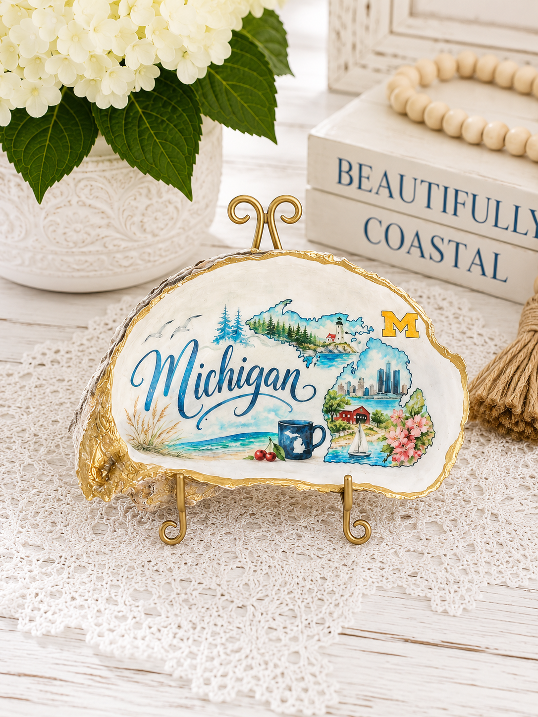 Michigan Great Lakes Oyster Shell Art II