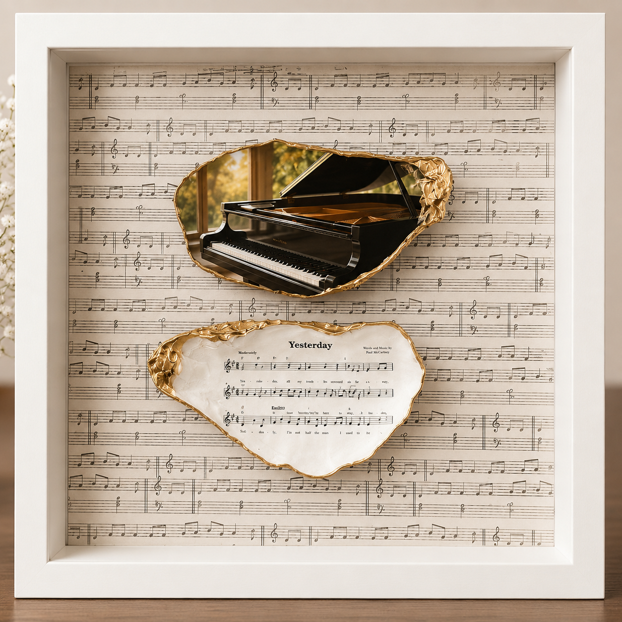 Piano Hymn Shadow Box Art