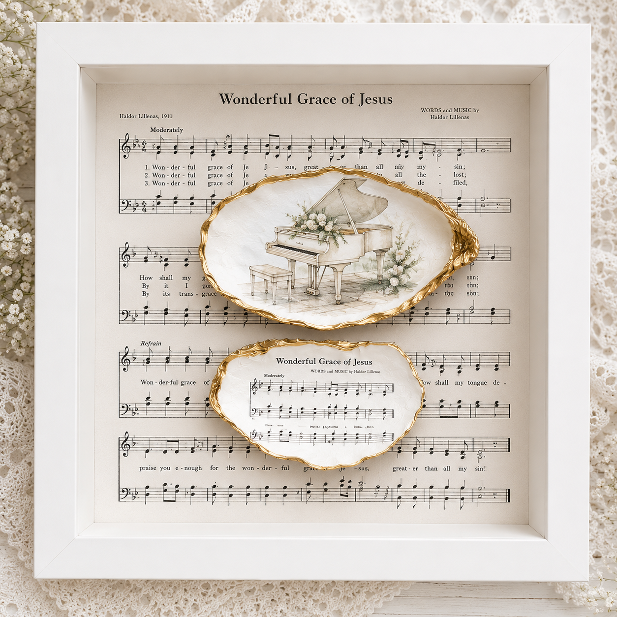 Piano Hymn Shadow Box Art