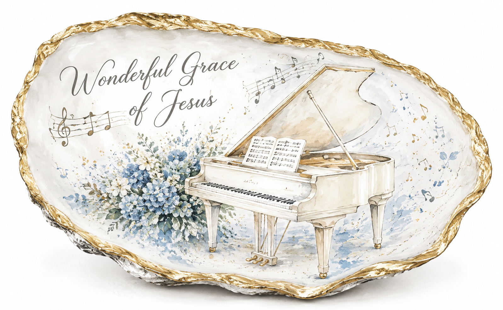 Piano Hymn Oyster Shell Art I