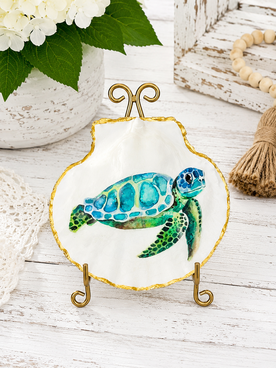 Tortoiseshell Pattern Oyster Shell Art