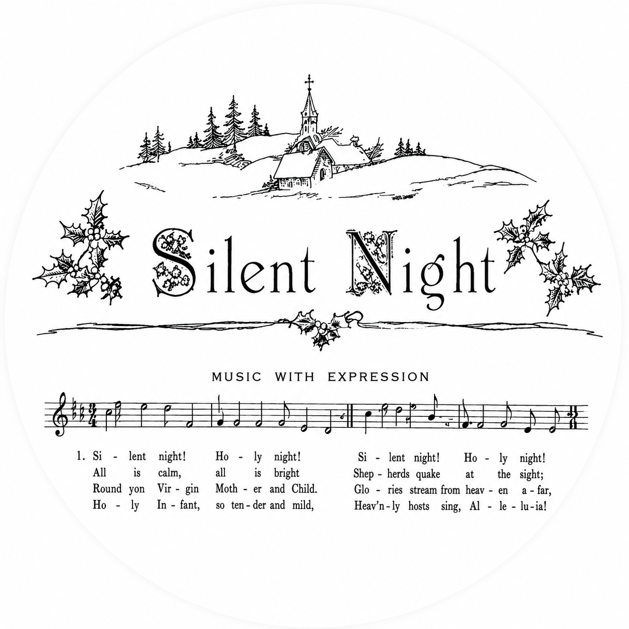 Silent Night Scallop Shell Art
