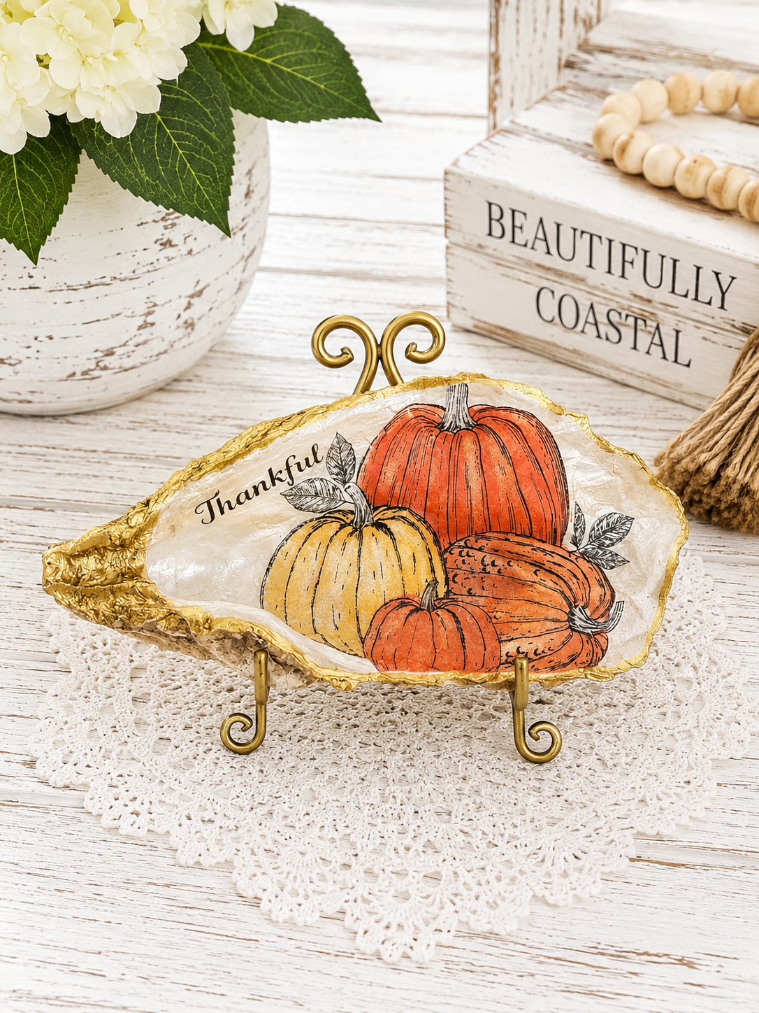 Thanksgiving Oyster Shell Art