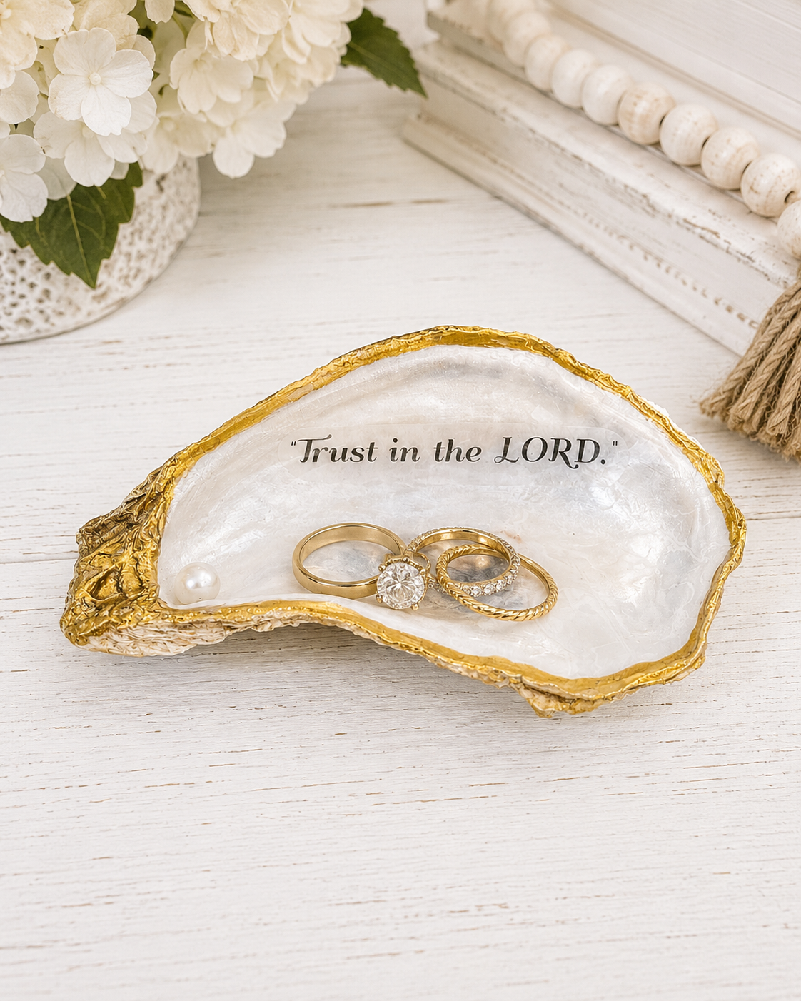 Trust In The Lord Oyster Trinket Dish