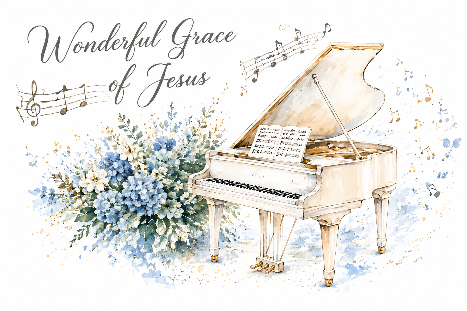 Wonderful Grace of Jesus Piano Oyster Shell Art